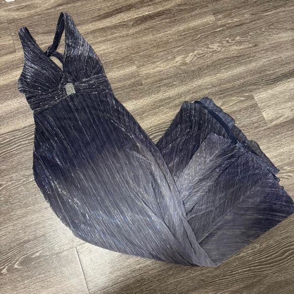 Navy and silver ombré maxi dress by Betsy & Adam - Picture 5 of 8